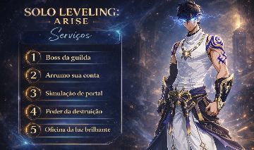Serviços solo Leveling arise diárias semanais conteúdos em geral
