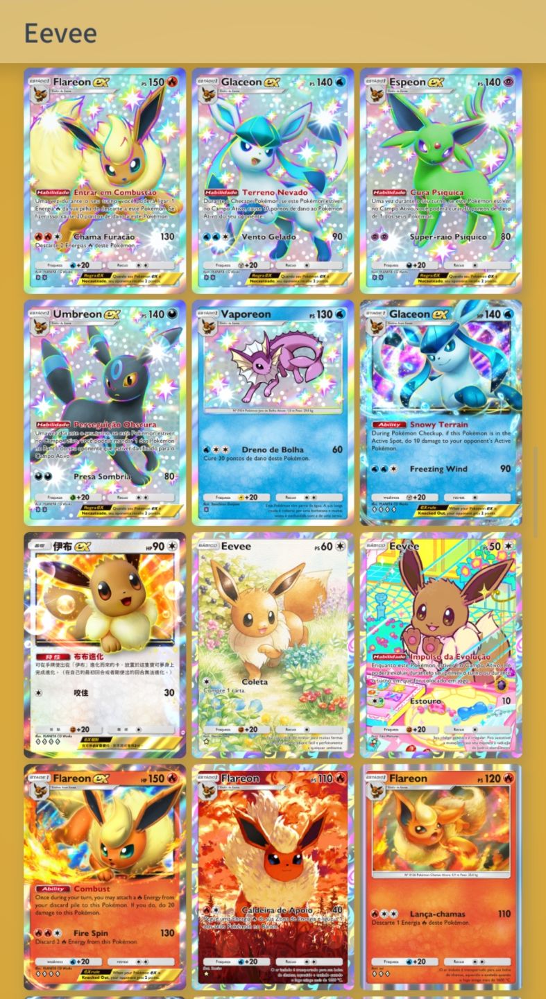 Conta Pokémon TCGP 5.080+cartas 300+EX 70+Mega EX 40+Brilhantes 27 Arcoíris