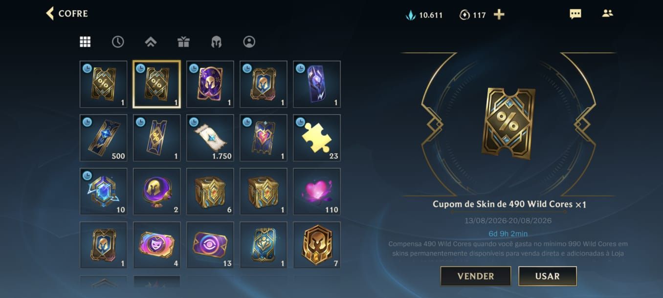 Conta wild rift, maior elo monarca, top ranking varios adcs, 108k de coleção