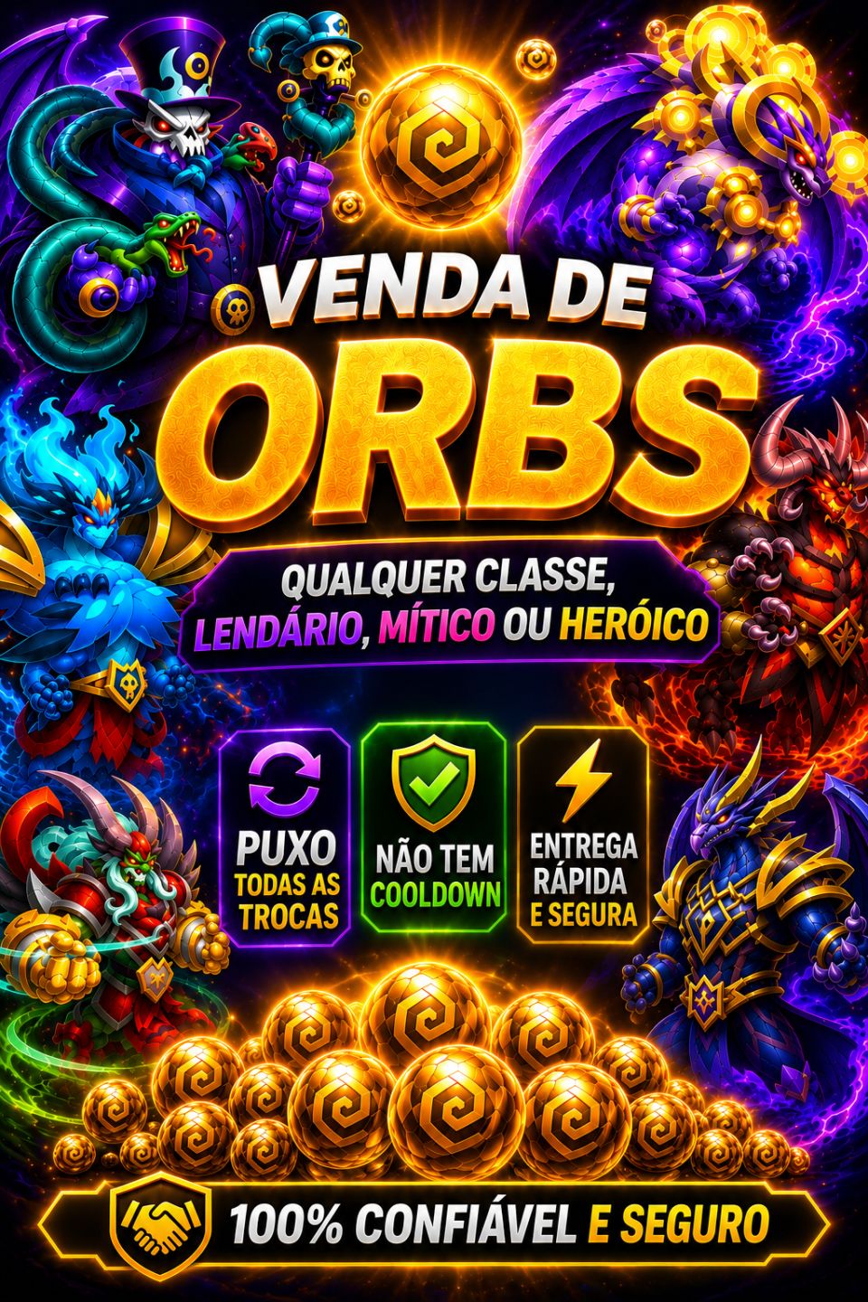 Venda de orbs (esferas de dragões) no Dragon City
