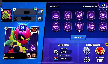 CONTA BRAWL 10+ PASSES E MUITAS SKINS RARAS