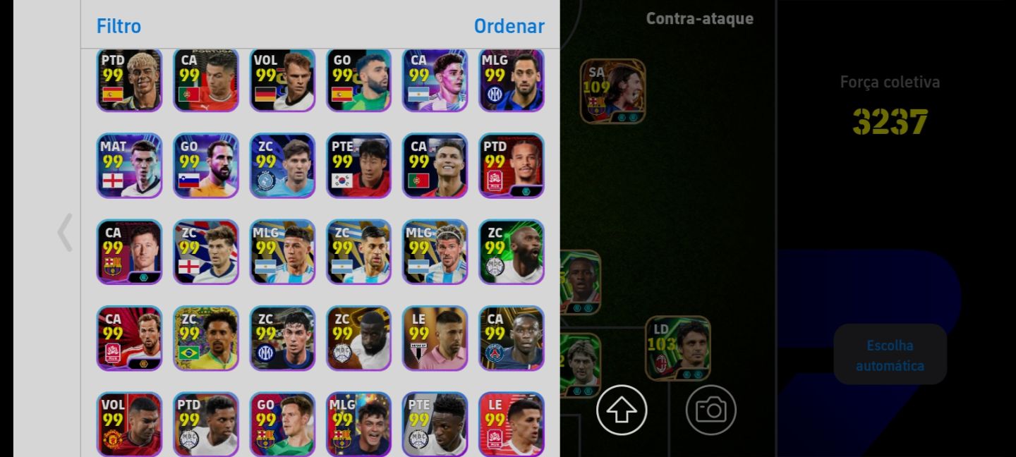 CONTA EFOOTBALL FORÇA COLETIVA 3237 | MESSI 109 + LUIS SUÁREZ + MOURINHO