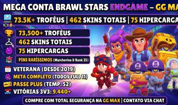 CONTA BRAWL STARS RARISSIMA | 73.5K TROFÉUS | 462 SKINS | PIN MATCHERINO, R35