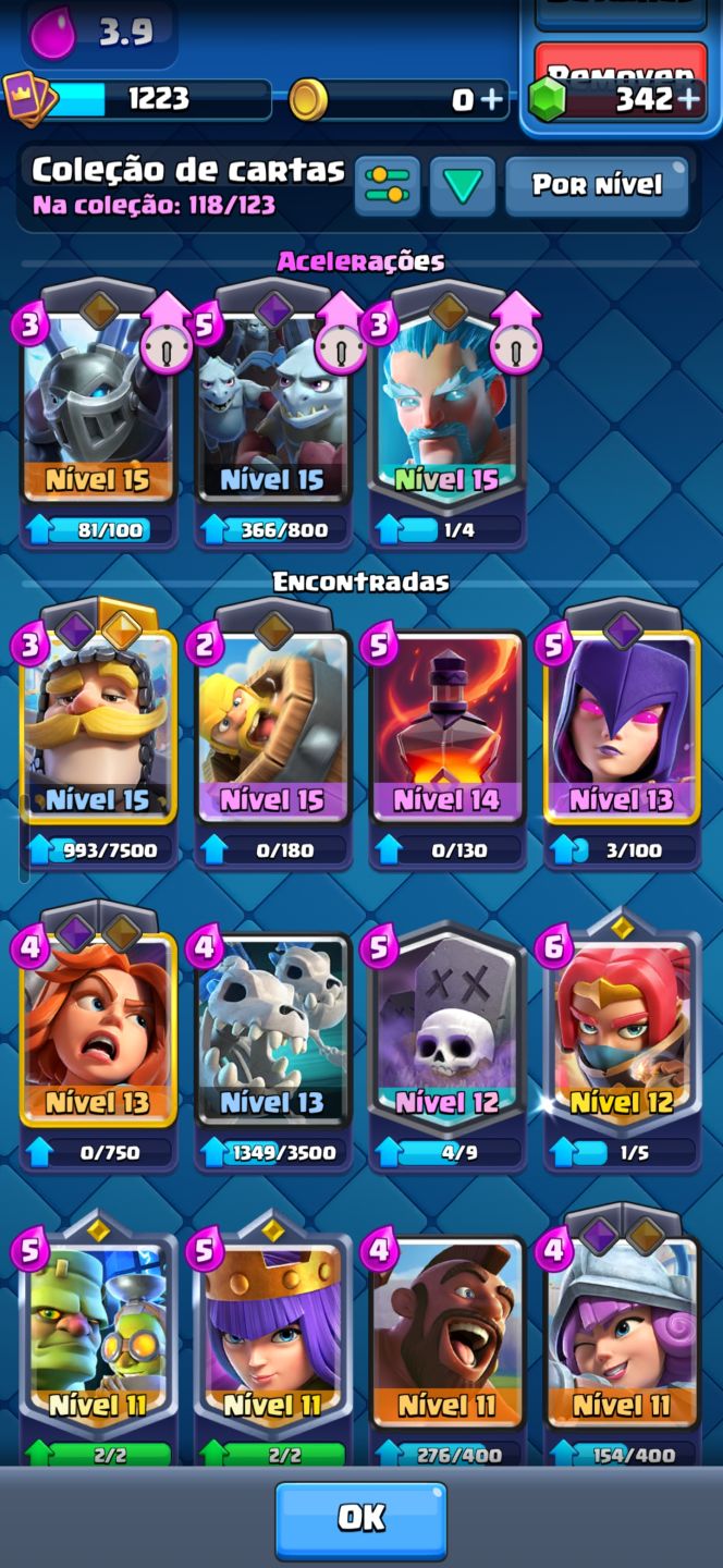 Clash Royale deck bridge spawn quase todo lvl 16 + 12k de troféus e muito mais