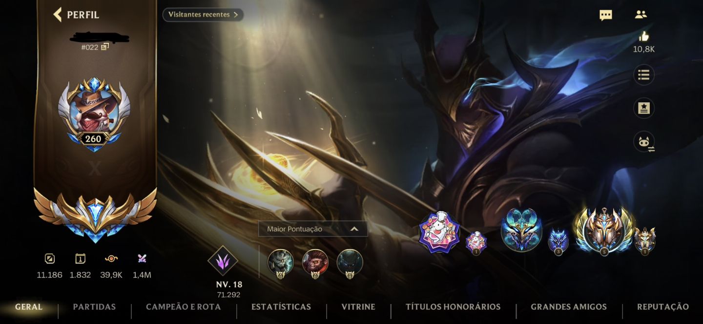 Conta Main Jungler Challenger, Ex Monarca e 202 Skins !