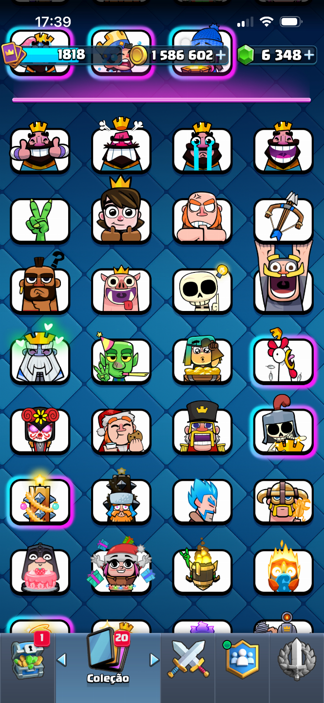 CONTA CLASH ROYALE RARA 12.500 TROFÉUS | 22 EVOS | 6K GEMAS | 8 ANOS