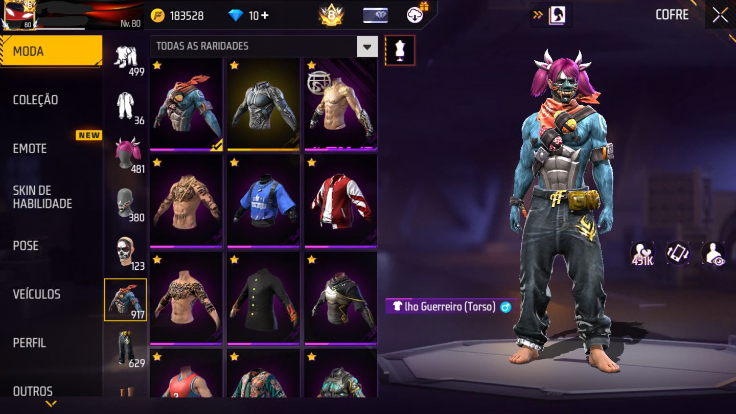 Conta de free fire prime 8, 380 k de diamantes gastos!