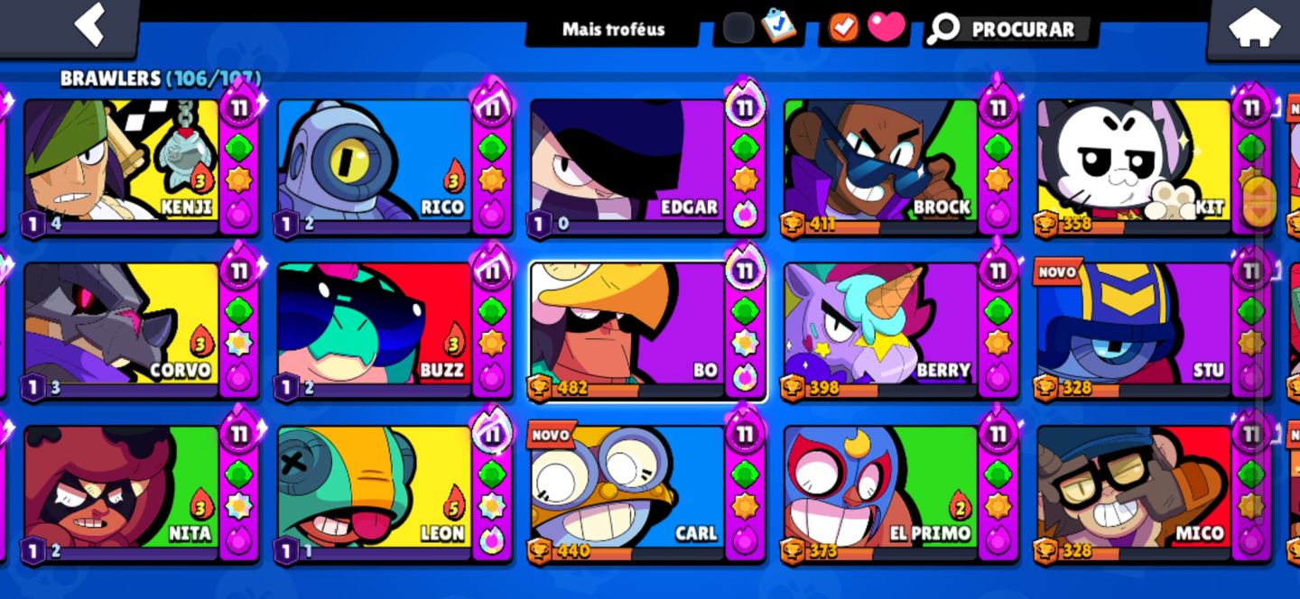 CONTA BRAWL STARS COMPLETA | 265 SKINS + 35 HIPERCARGAS + 32K TROFÉUS