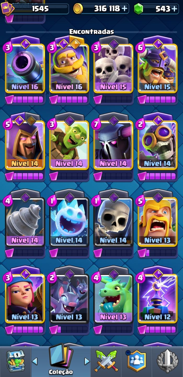 CONTA CLASH ROYALE 8 ANOS DE JOGO