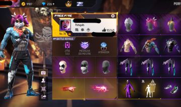 Conta free fire gemada com barbinha angelical bandeirao punho 650+ peitorais