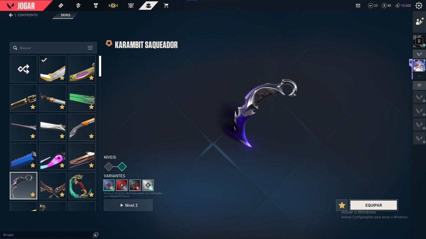 CONTA COM DIVERSAS SKINS E CARDS DO BETA