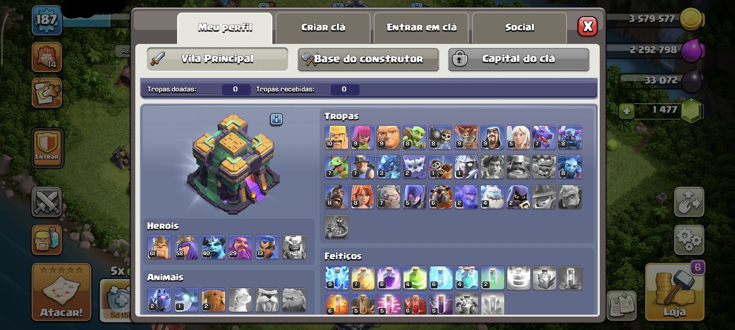 ESTOU QUASE DANDO DE GRAÇA a Conta Clash of ClanS TH14 (CV14) conta dono único