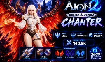 Aion 2 | Chanter Lvl 45 | 141K Power | 2687 Gs | Arma e 2 Anéis Craftados | Siel