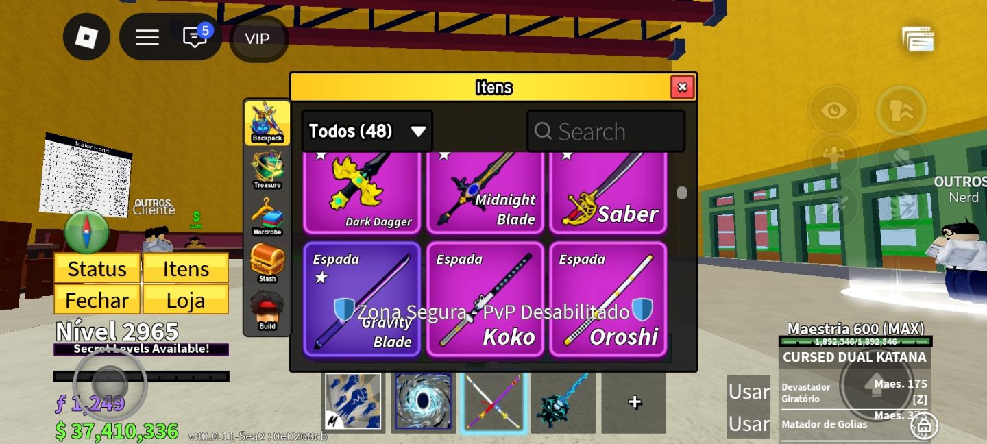 Conta quase lv +3000, blox fruits+ dragon permanente