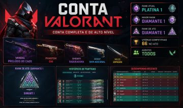 CONTA VALORANT | PLATINA 1 | MÁX D1 | ONI + PRELÚDIO (negocio)