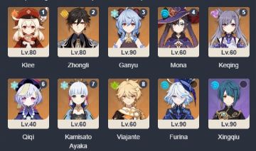 CONTA FA AR 55 GENSHIN IMPACT FURINA + YAE + ZHONG + GANYU + AYAKA
