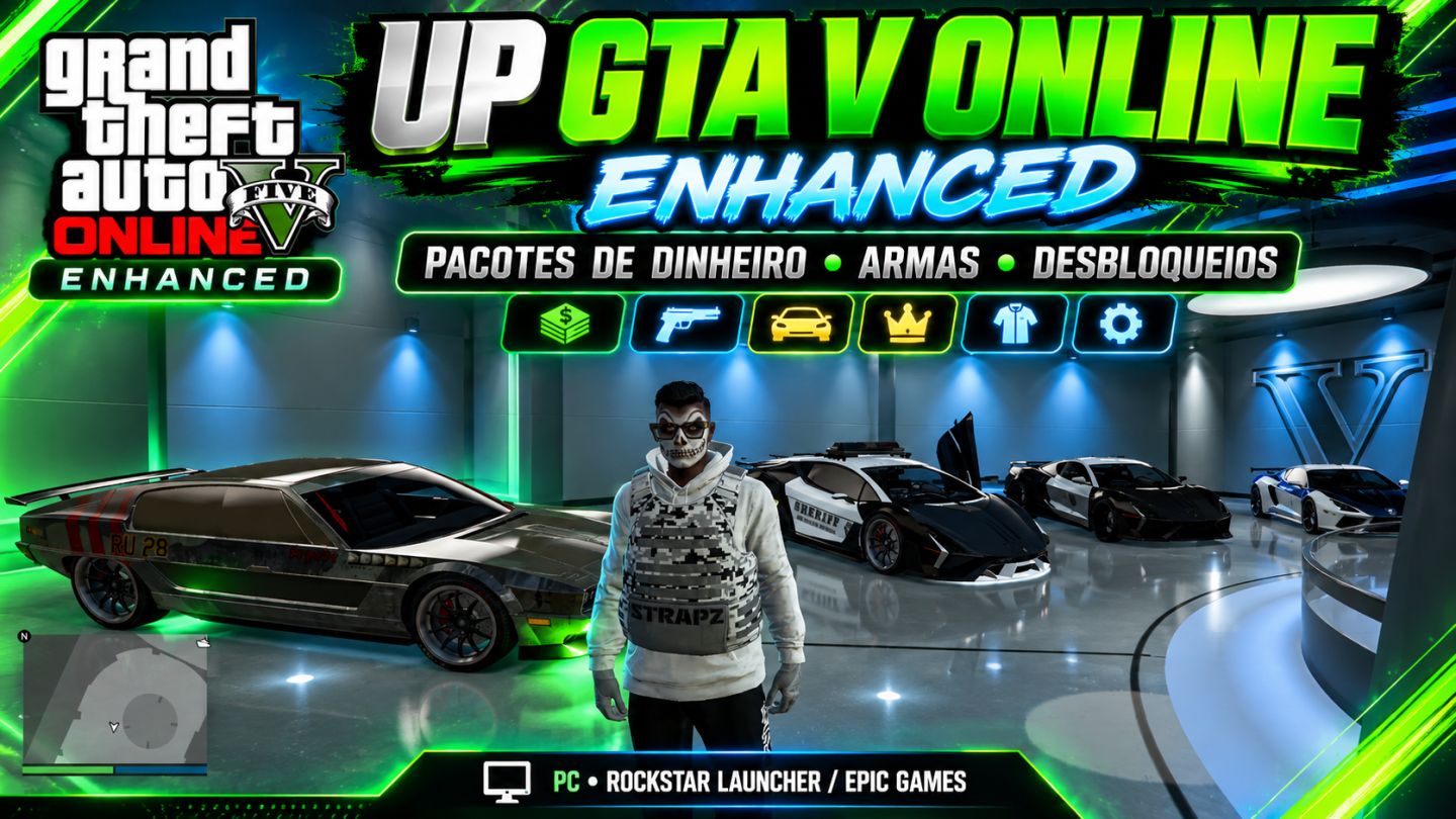 UP DE CONTA GTA V ONLINE ENHANCED PACOTES PROMOCIONAIS!