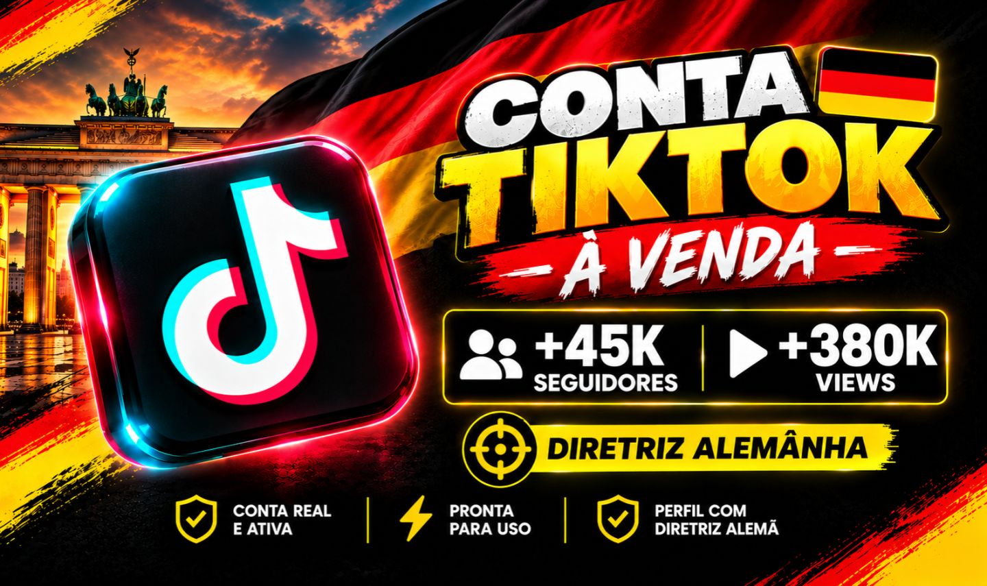 Conta TikTok +55K seguidores +480kViews Diretriz Alemã Sem Documento