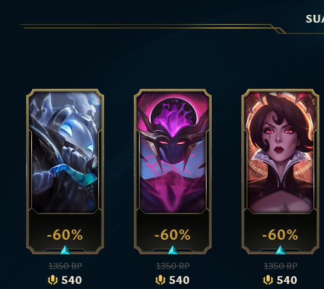 CONTA D1 MAIN SUP, COM SKIN PYKE EMPIREO, LEONA CRYSTALIS MOTUS E ANNIEVERSARIO