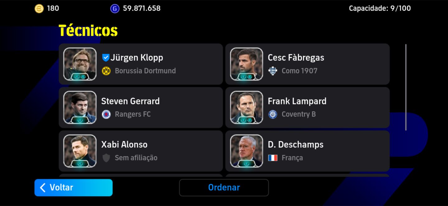 Conta top de efootball mobile com Shevchenko, Kaká e Bellingham.