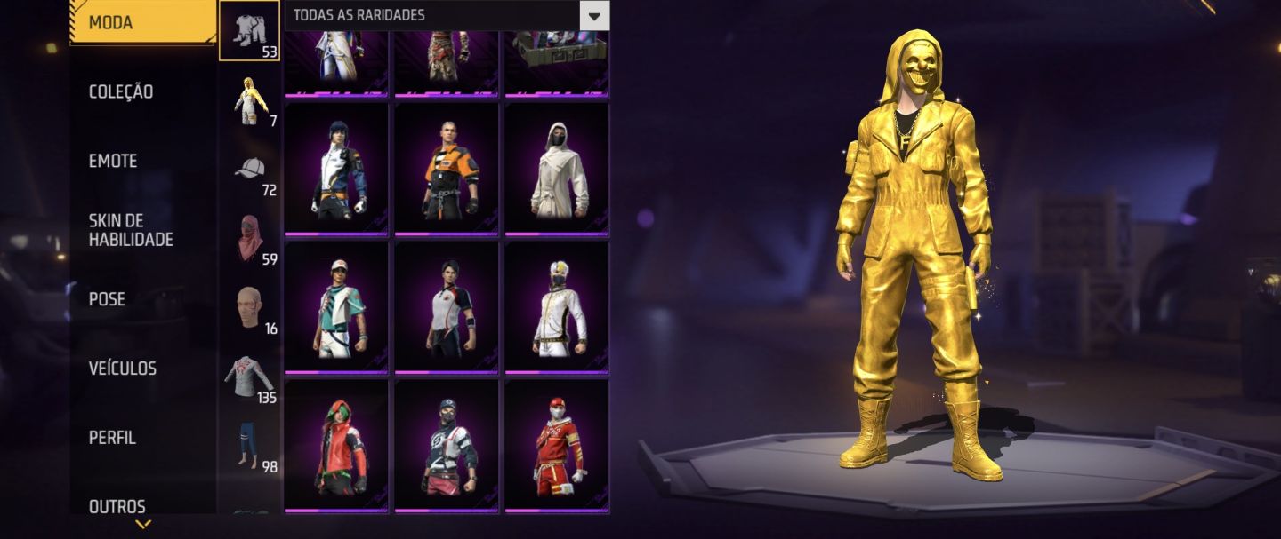 CONTA FREE FIRE COMPLETA E MUITO BEM RECHEADA! Bem gemada
