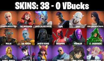 CONTA FORTNITE COM 38 SKINS DEADPOOL/SKYE/BRUTUS/IMANI/ERISA/OCEAN/SABINA/BYTES