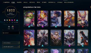Conta lol com 1822 skins