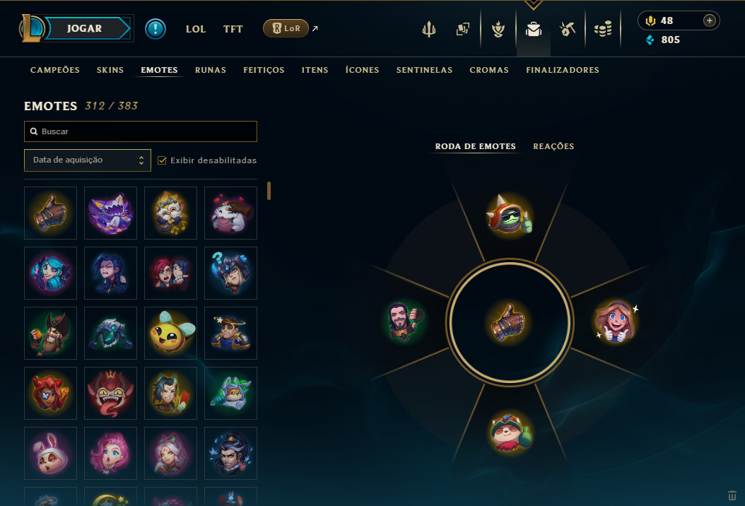 Conta LoL Unranked Nível 564 - 249 skins - Todos Campeões