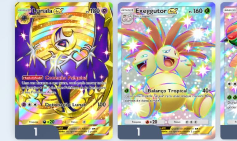 Conta com lunala ex dourada e muitas cartas ex e decks
