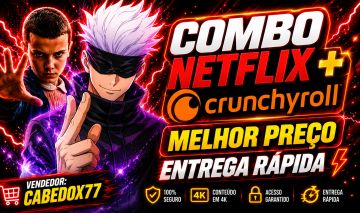 NETFLIX + CRUNCHYROLL TELA PRIVADA OU COMPARTILHADA -ENTREGA RÁPIDA-MELHOR PREÇO