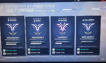 CONTA OVERWATCH 2 - RANK CHAMPION / MULTI-GM, TANK, DPS E FILA ABERTA
