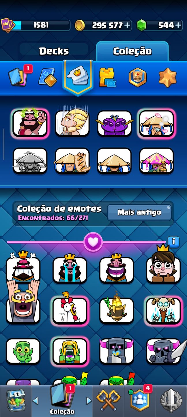 Clash Royale maior campeão 14k de troféus emotes raros