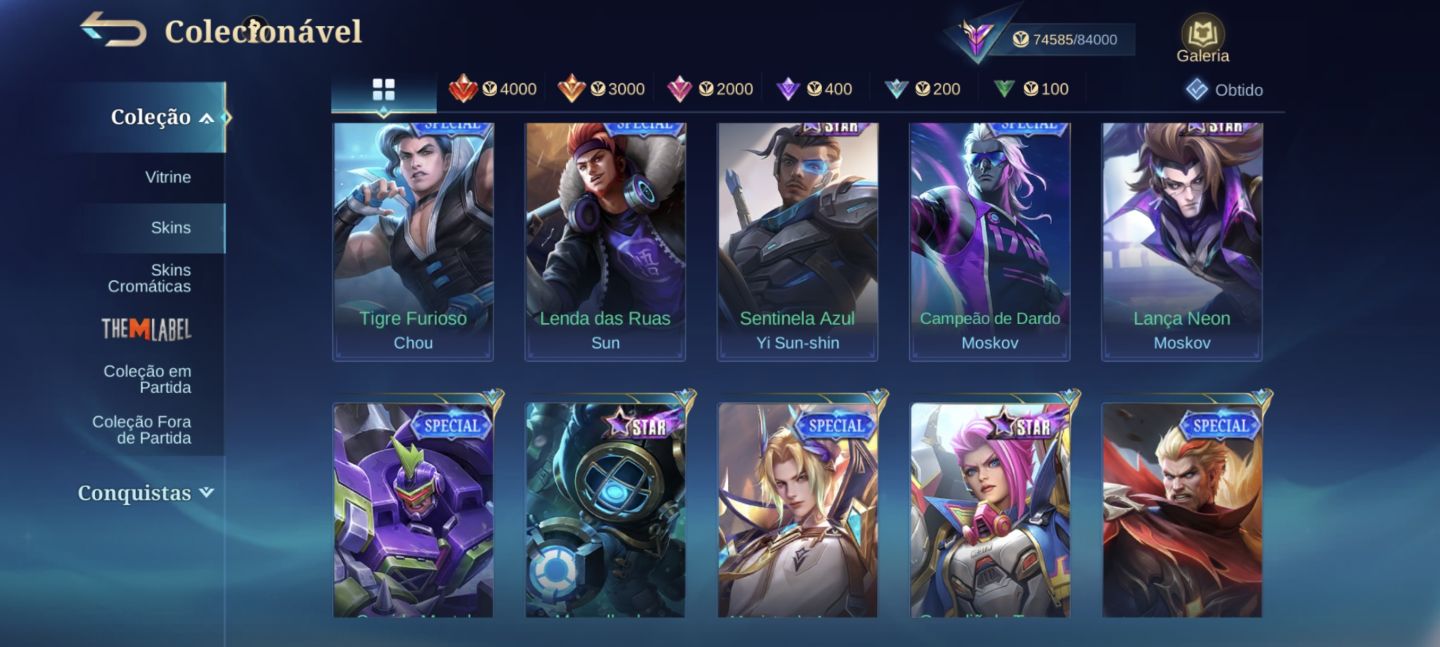 [PROMOÇÃO] Conta MLBB 260 Skins | Granger Prime + Minato + KOF + Transformers