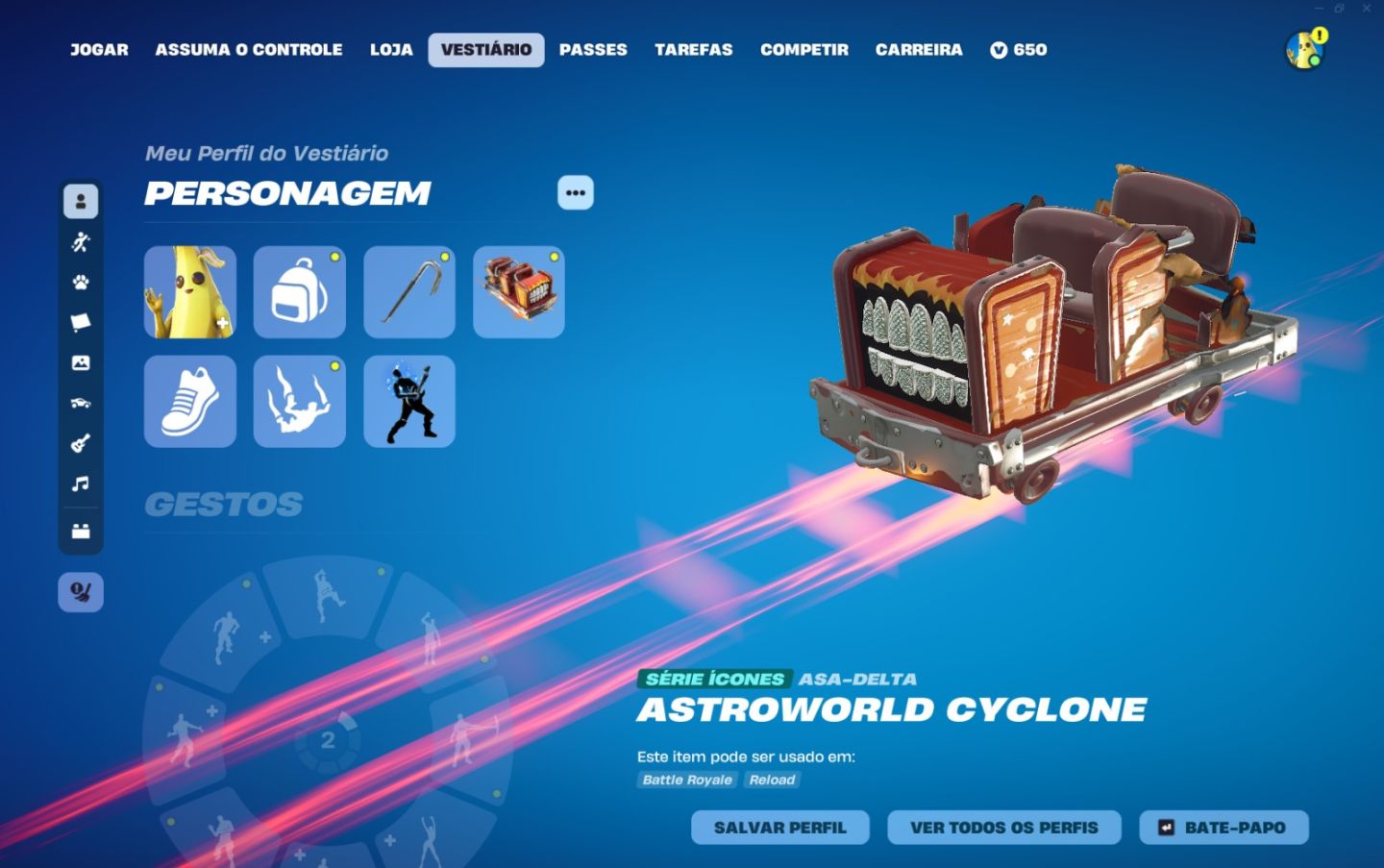 CONTA FN RARA | PASSES 4, 5, 6, 7, 8, 12, 19 + SKINS PSN e DANÇAS ANTIGAS etc...