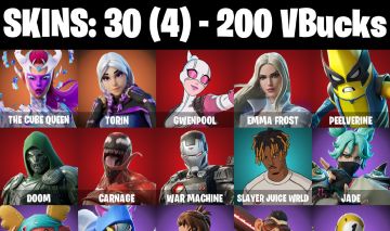 CONTA FORTNITE COM 30 SKINS DOOM/GARNAGE/JADE/KOR/MEOWDAS/KENDO/FELINA