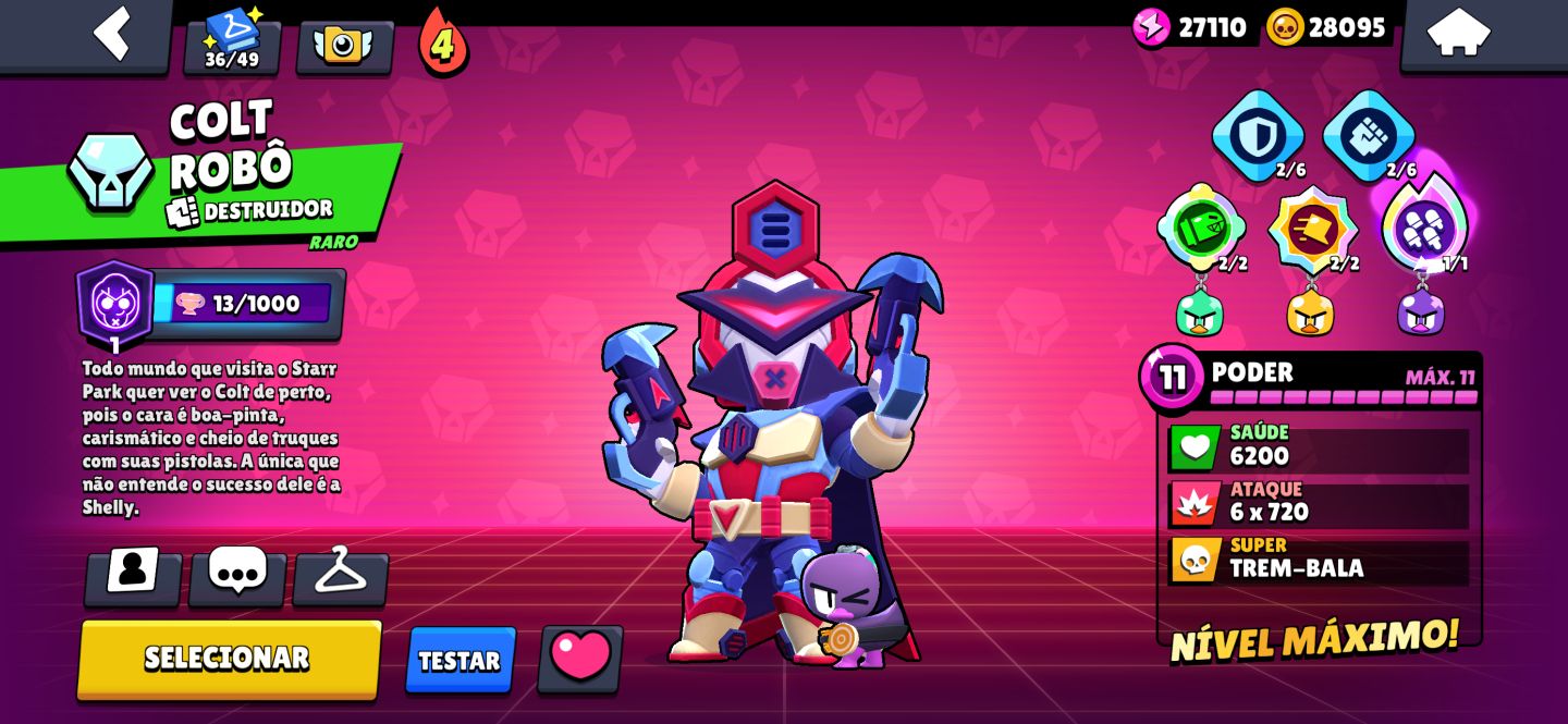CONTA BRAWL STARS COM SKINS RARAS