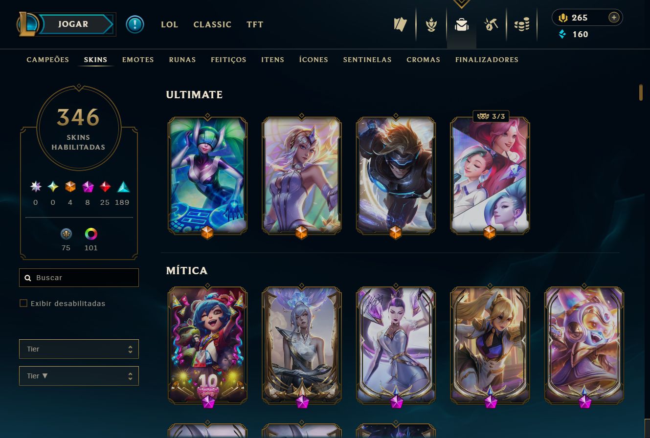 Conta Lol Feminina Desde 2014, Main Sup e Adc, Skins Fofas, valor negociável