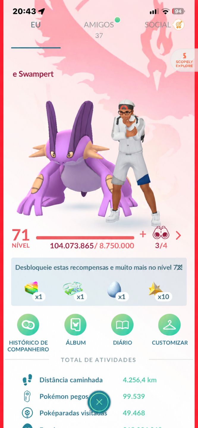 Conta Pokémon to level 71