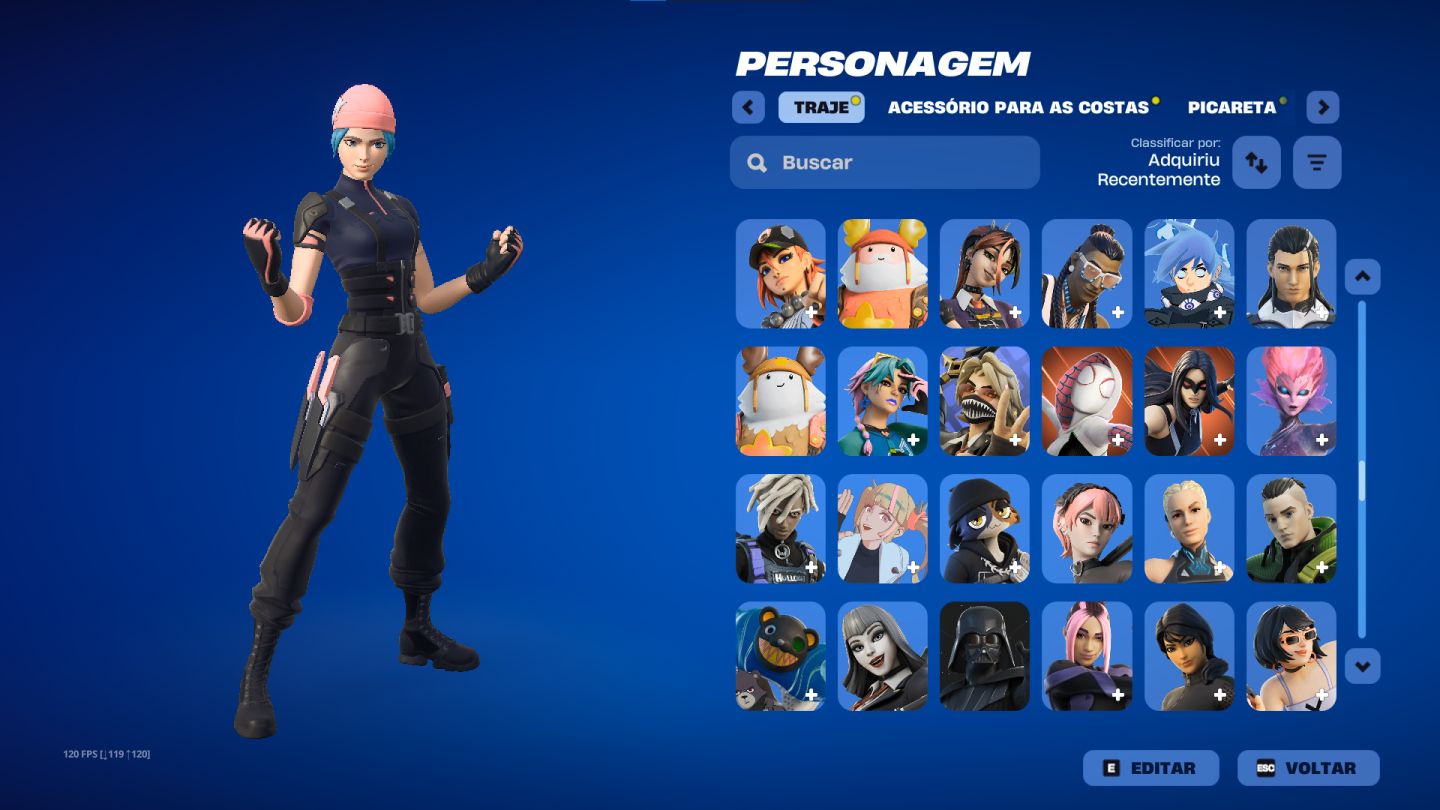 Conta com passes antigos e skins raras (Fortnite)