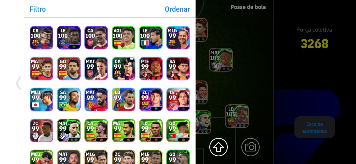 CONTA eFOOTBALL 2026 3268 FORÇA COLETIVA | ELENCO 109+