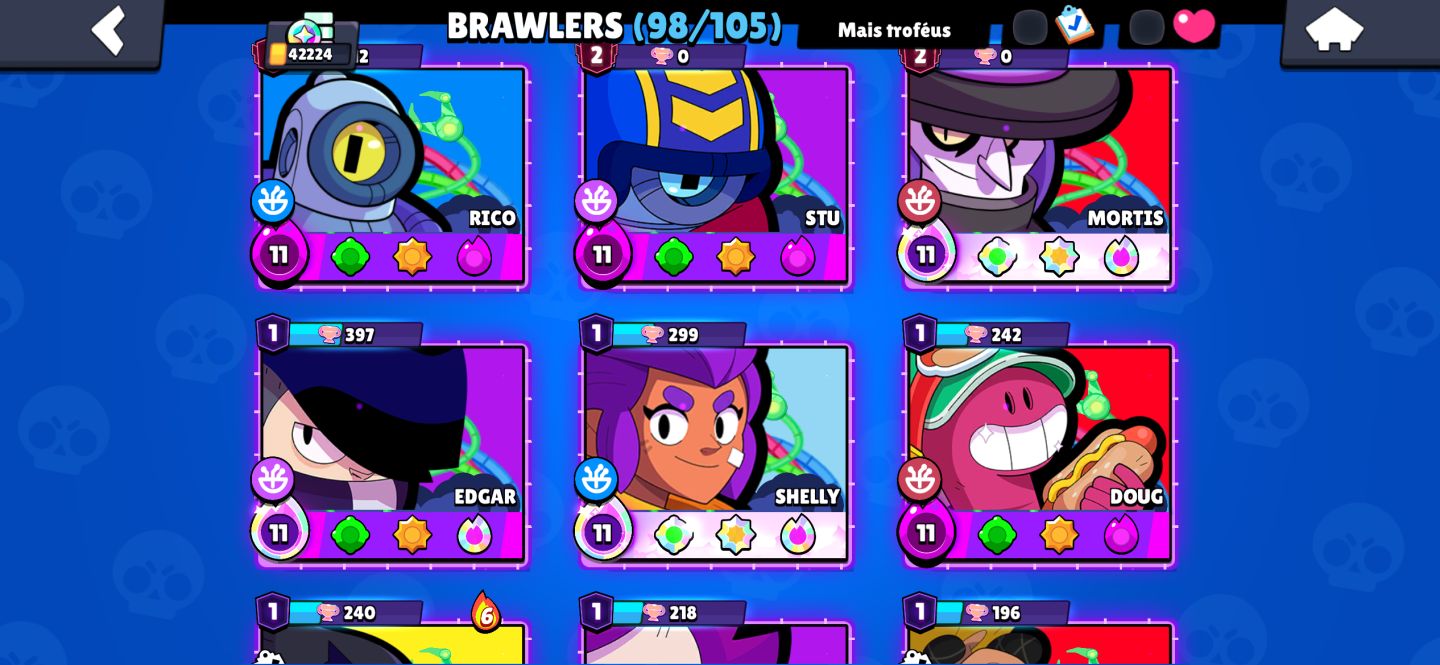 Conta boa de Brawl star várias skin