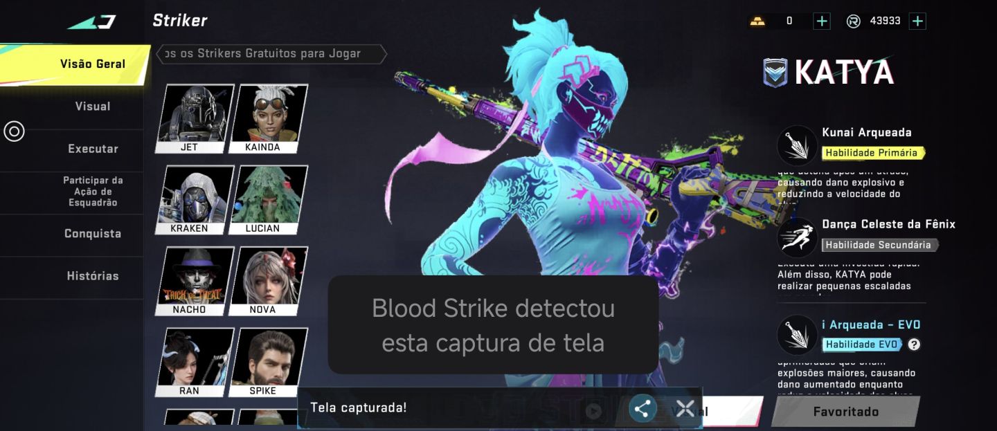 Conta de blood straik iskins míticas e ultras e muito maís