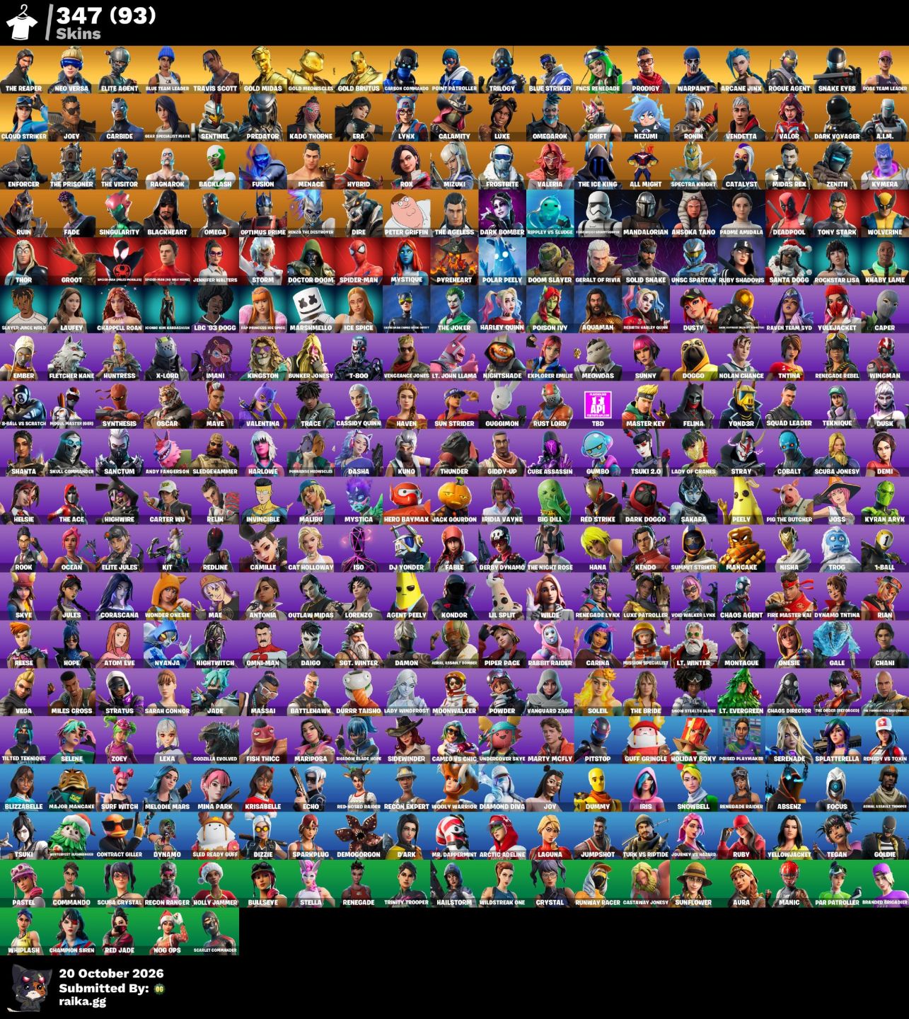 CONTA FORTNITE 347 SKINS | TRAVIS SCOTT + TAKE THE L