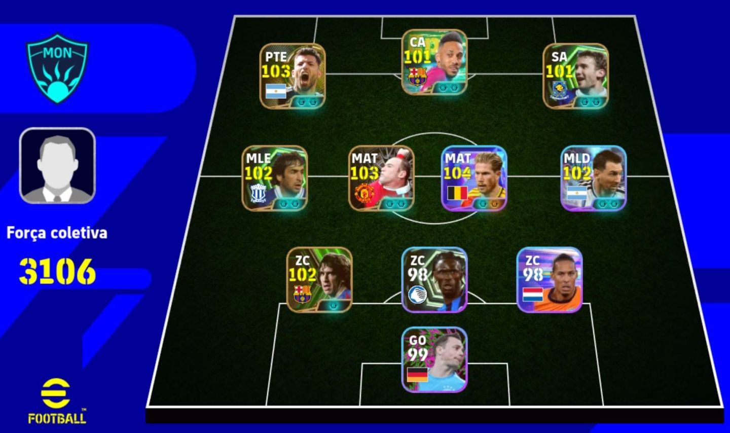 CONTA EFOOTBALL MOBILE FORÇA 3106