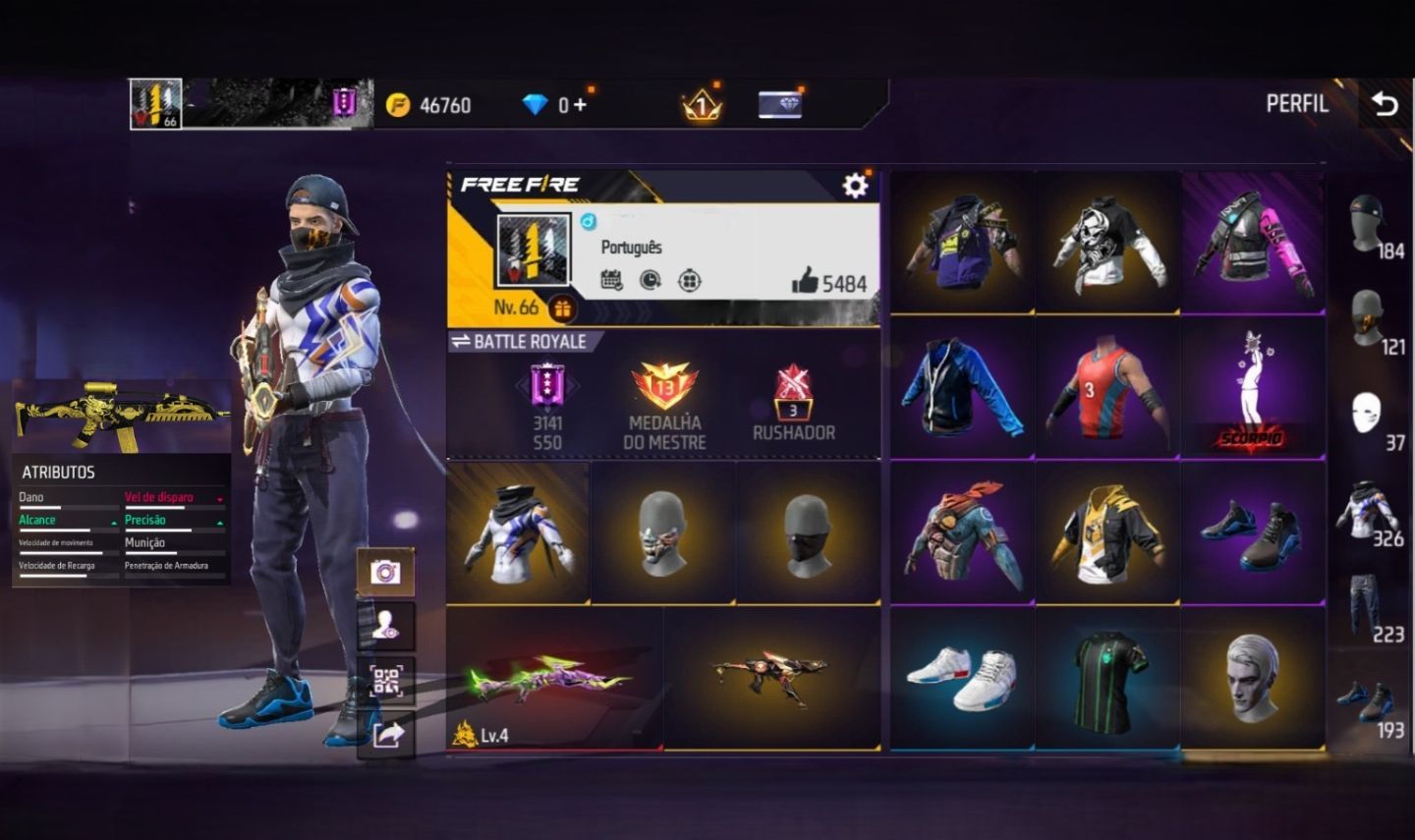 CONTA FF+ 326 PEITAS + JAQUTA ASUS + COELHÃO + MARIONETE + XM8 ATRIBUTADA