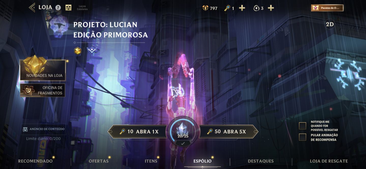 Conta Challenger, 47,5k de vitrine, main top e sup