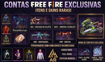 CONTAS DE FREE FIRE COM ARMAS ATRIBUTADAS E SKINS ÓTIMA PARA INICIANTES