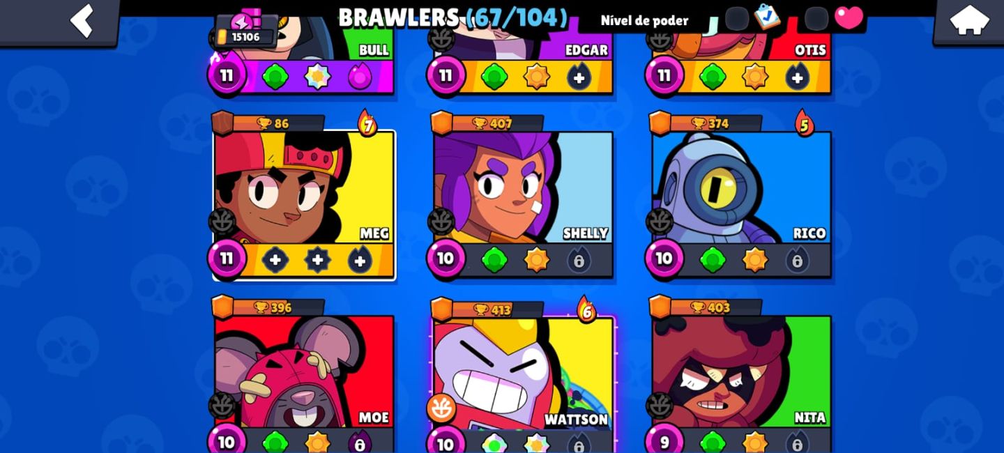CONTA DE BRAWL STARS PRA SAIR DO 0 - BUFFIES DA MAG E DO SURGE COM SKINS ROBO