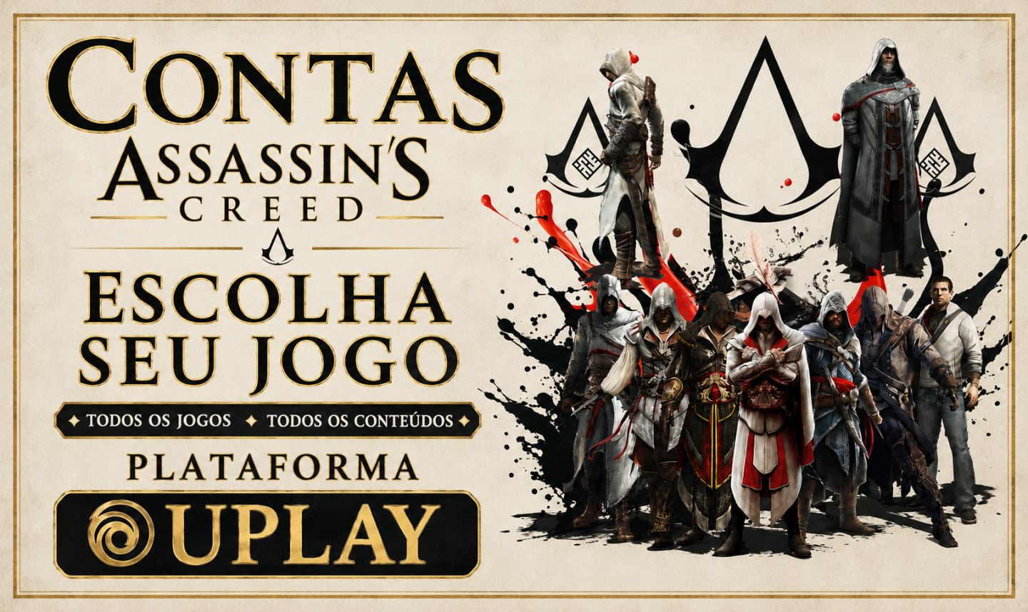 ASSASSINS CREED PLATAFORMA UPLAY/ESCOLHA SUA VERSÃO/FULL ACESSO
