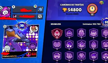 Conta Brawl Stars | 54 Hipercargas | 27 Brawlers maximizados | Skins raras